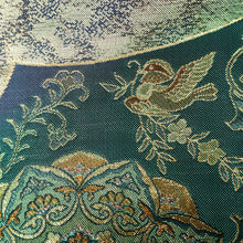 Load image into Gallery viewer, Fukuro Obi Vintage(1950-1980) Green Gold Silver Flower Birds Silk BB191V2
