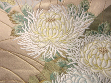 Load image into Gallery viewer, Fukuro Obi Vintage(1950-1980) Gold Chrysanthemum Silk BB118W7
