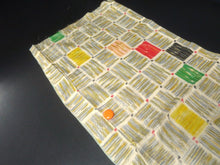 Load image into Gallery viewer, MKF#143 Silk Kimono Fabric Vintage(1920-1950) Meisen Off whilte Yellow brown 59.8x12.6in(152x32cm)

