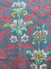 Load image into Gallery viewer, Haori Jacket Vintage(1920-1950) Grayish Blue Red Botanical Silk #8223B4
