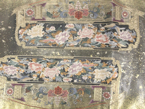 Fukuro Obi Gold Floral Windows Silk BB138W9