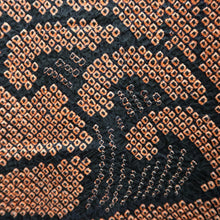 Load image into Gallery viewer, Haori Jacket Vintage(1950-1980) Black Vermillion Shibori Wave Silk #9563H3
