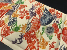Load image into Gallery viewer, KK823A7 Silk Kimono Fabric Vintage(1950-1980) Butterfly Cream Yellow 43.3x11.8in(110x30cm)
