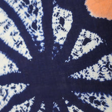 Load image into Gallery viewer, KK1128B3 Cotton Kimono Fabric Vintage(1920-1950) Makiage Shibori Navy 52.8x12.2in(134x31cm)
