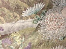 Load image into Gallery viewer, Fukuro Obi Vintage(1950-1980) Gold Chrysanthemum Silk BB118W7
