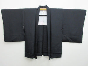 Haori Jacket Vintage(1950-1980) Black Peony Tachibana Urushi Silk #8003N1
