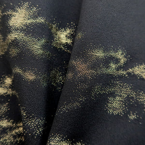 Haori Jacket Vintage(1950-1980) Black Gold Cloud Silk #9598H4