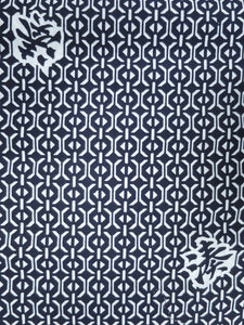 Cotton Bolt Fabric Vintage(1950-1980) Navy White 472.4x13.8in(1200x35cm) BB9054Y3