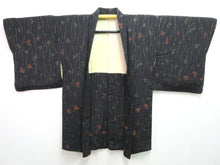 Load image into Gallery viewer, Haori Jacket Vintage(1950-1980) Black Gold Leaf Urushi Silk #7620H4

