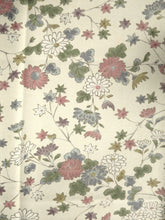 Load image into Gallery viewer, MKF#123 Silk Kimono Fabric Vintage(1950-1980) Chrysanthemum Maple Leaf Cream white 61.0x13.4in(155x34cm)
