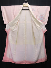 Load image into Gallery viewer, Kimono Pale Pink Chrysanthemum Tsukesage Tall Silk #8195B3
