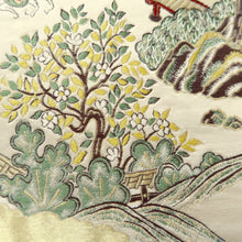 Load image into Gallery viewer, Fukuro Obi Vintage(1950-1980) Gold Green Red Samurai Landscape Silk BB245V4
