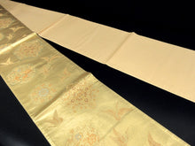 Load image into Gallery viewer, Fukuro Obi Gold Crane Birds Silk BB119W7

