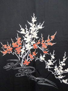 Haori Jacket Black Plum blossom #136