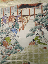 Load image into Gallery viewer, Fukuro Obi Vintage(1950-1980) Gold Green Samurai Silk BB58W4
