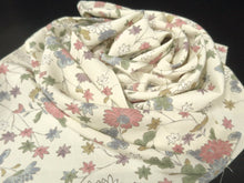 Load image into Gallery viewer, MKF#123 Silk Kimono Fabric Vintage(1950-1980) Chrysanthemum Maple Leaf Cream white 61.0x13.4in(155x34cm)
