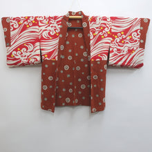 Load image into Gallery viewer, Haori Jacket Vintage(1920-1950) Light Brown Flower Rinzu Silk #9079D2
