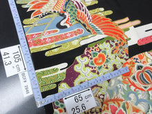 Load image into Gallery viewer, BCF#2946 Silk Tomesode Fabric Vintage(1920-1950) Crane Bird 41.3x25.6in(105x65cm)
