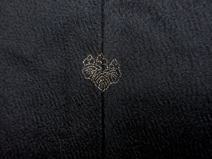 Haori Jacket Vintage(1950-1980) Black Peony Tachibana Urushi Silk #8003N1
