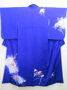 Kimono Blue Flower Tsukesage Tall Silk #8255B5