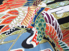 Load image into Gallery viewer, BCF#2946 Silk Tomesode Fabric Vintage(1920-1950) Crane Bird 41.3x25.6in(105x65cm)
