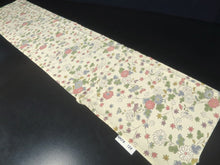 Load image into Gallery viewer, MKF#124 Silk Kimono Fabric Vintage(1950-1980) Chrysanthemum Maple Leaf Cream white 61.0x13.4in(155x34cm)
