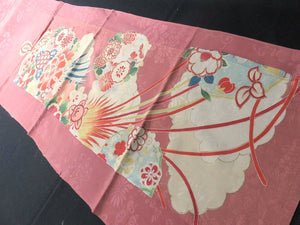 BCF#2831 Silk Kimono Fabric Vintage(1920-1950) Rinzu Rosy Brown 145cm (57.1in)