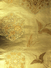 Load image into Gallery viewer, Fukuro Obi Gold Crane Birds Silk BB119W7
