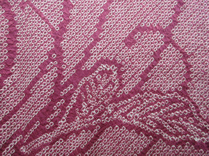 Haori Jacket Vintage(1950-1980) Magenta Full Shibori Chrysanthemum Silk #8100A2