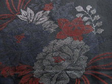 Load image into Gallery viewer, Haori Jacket Vintage(1950-1980) Black Peony Tachibana Urushi Silk #8003N1
