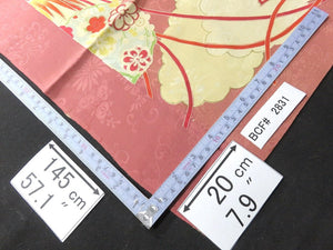 BCF#2831 Silk Kimono Fabric Vintage(1920-1950) Rinzu Rosy Brown 145cm (57.1in)