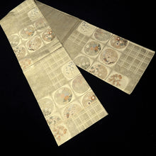 Load image into Gallery viewer, Fukuro Obi Gold Birds Ume Wisteria Silk BB246V4
