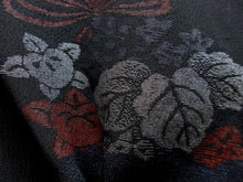 Load image into Gallery viewer, Haori Jacket Vintage(1950-1980) Black Peony Tachibana Urushi Silk #8003N1
