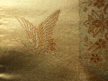 Load image into Gallery viewer, Fukuro Obi Gold Crane Birds Silk BB119W7
