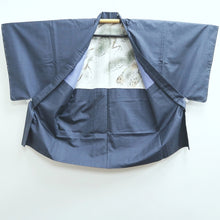 Load image into Gallery viewer, Men&#39;s Haori Vintage(1950-1980) Blue Black Ohshima Pine Tree Silk #9425G2
