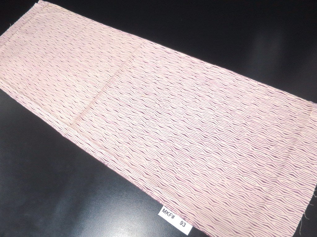 MKF#93 Silk Kimono Fabric Vintage(1950-1980) Shibori Pale Pink 39.4x13.0in(100x33cm)