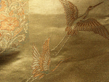 Load image into Gallery viewer, Fukuro Obi Gold Crane Birds Silk BB119W7
