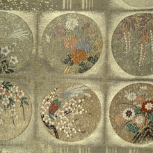 Load image into Gallery viewer, Fukuro Obi Gold Birds Ume Wisteria Silk BB246V4
