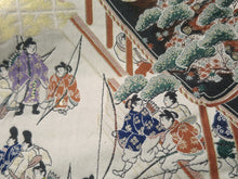 Load image into Gallery viewer, Fukuro Obi Vintage(1950-1980) Gold Green Samurai Silk BB58W4
