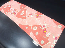 Load image into Gallery viewer, MKF#228 Silk Kimono Fabric Vintage(1920-1950) Plum blossom Pink 42.5x13.0in(108x33cm)
