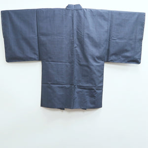 Men's Haori Vintage(1950-1980) Blue Black Ohshima Pine Tree Silk #9425G2