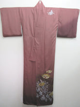 Load image into Gallery viewer, Kimono Pale Brown Gradation Gradation Sayagata Tall Silk #8256B5
