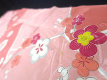 Load image into Gallery viewer, MKF#228 Silk Kimono Fabric Vintage(1920-1950) Plum blossom Pink 42.5x13.0in(108x33cm)
