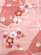 Load image into Gallery viewer, MKF#228 Silk Kimono Fabric Vintage(1920-1950) Plum blossom Pink 42.5x13.0in(108x33cm)
