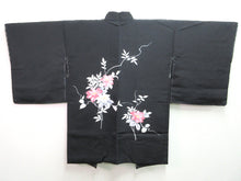 Load image into Gallery viewer, Haori Jacket Vintage(1950-1980) Black Lily Silk #7621H4
