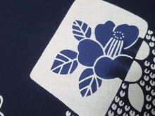 Load image into Gallery viewer, Cotton Bolt Fabric Vintage(1950-1980) Camellia Navy White 472.4x14.2in(1200x36cm) BB9026Y2
