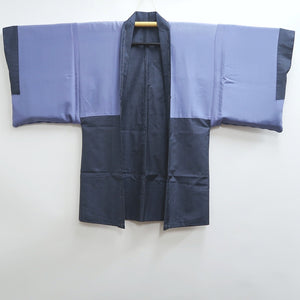 Men's Haori Vintage(1950-1980) Blue Black Ohshima Pine Tree Silk #9425G2