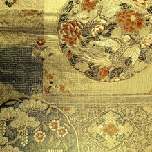 Load image into Gallery viewer, Fukuro Obi Gold Butterfly Birds Silk BB218V3

