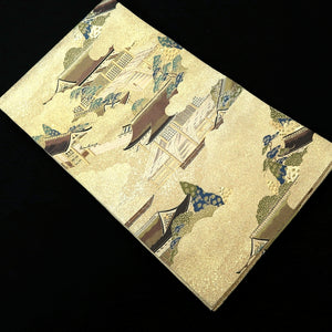 Fukuro Obi Gold Zen Temple Silk BB233V4