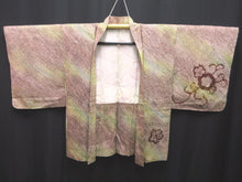 Load image into Gallery viewer, Haori Jacket Vintage(1950-1980) Brown Yellow Full Shibori Flower Silk #7591H3
